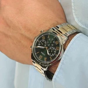 Montre Guess Hendrix Chronographe Acier homme – portée au poignet – Maroc