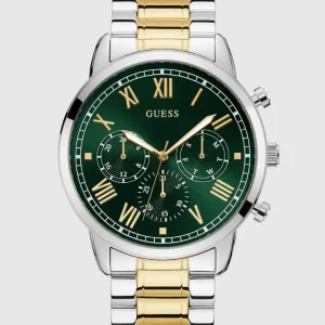 Montre Guess Hendrix Chronographe Acier homme – vue de face, cadran acier – Maroc