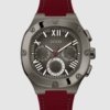 GUESS Mens Burgundy Gunmetal Multi-function Watch