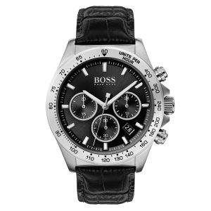 Hugo Boss Ikon Black Dial Black Leather Strap - 1513178