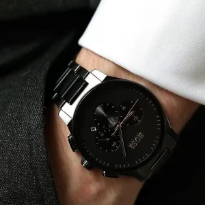 Hugo Boss Men’s Chronograph Quartz Stainless Steel Black Dial