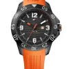 Tommy Hilfiger Men’s Quartz Orange Silicone Strap Black Dial