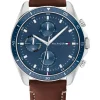 Tommy Hilfiger Brown Leather Men’s Multi-function Watch
