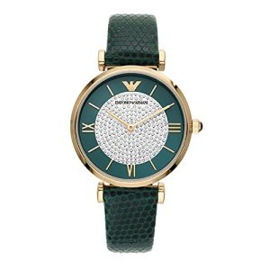 Emporio Armani Women's Two-Hand Green Leather