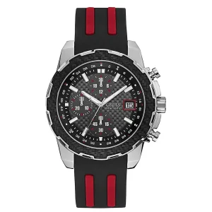 Guess Octane Chronograph Black Dial Two Tone Silicone Strap