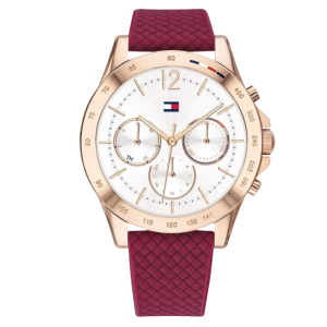 Tommy Hilfiger Haven Quartz White Dial Red Rubber Strap