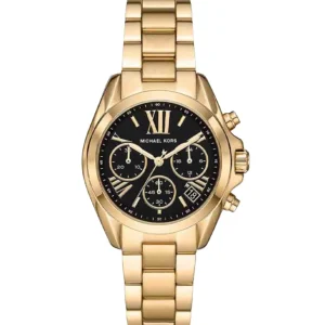Montre Michael Kors Bradshaw MK6959 femme – vue de face, cadran doré, noir – Maroc