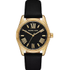 Michael Kors Lexington Three-Hand Black Leather Watch