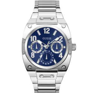 Guess Chronograph – Cadran bleu, bracelet argenté GW0624G1