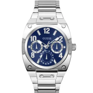 Guess Chronograph – Cadran bleu, bracelet argenté GW0624G1