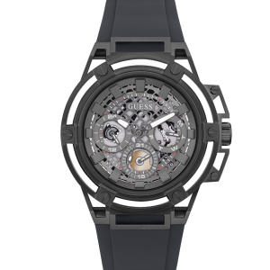 Montre multifonction GUESS pour homme en gris métallisé.
