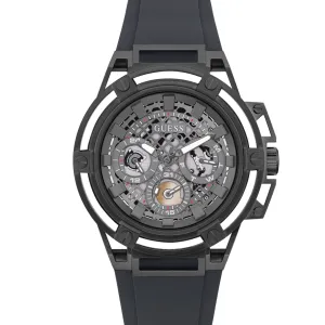 Montre multifonction GUESS pour homme en gris métallisé.