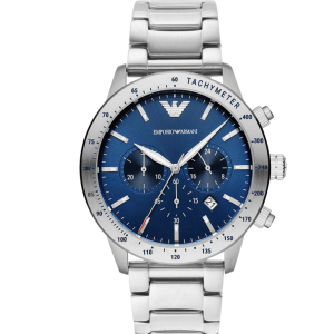 Montre Emporio Armani Mario chronographe cadran bleu