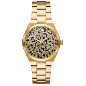 Montre Michael Kors Lennox MK7500 femme – vue de face, cadran doré – Maroc