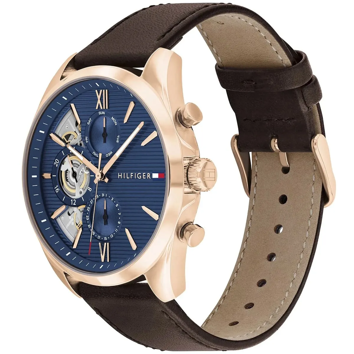 1710645-tommy-hilfiger-watch-men-blue-dial-leather-brown-strap-quartz-analog-baker_2