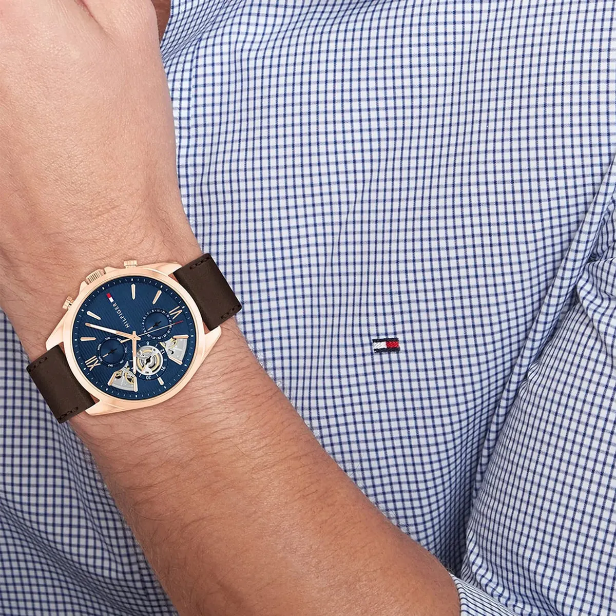 1710645-tommy-hilfiger-watch-men-blue-dial-leather-brown-strap-quartz-analog-baker_6