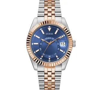 Montre Guess Jaden bleue ronde à quartz pour homme GW0977G5