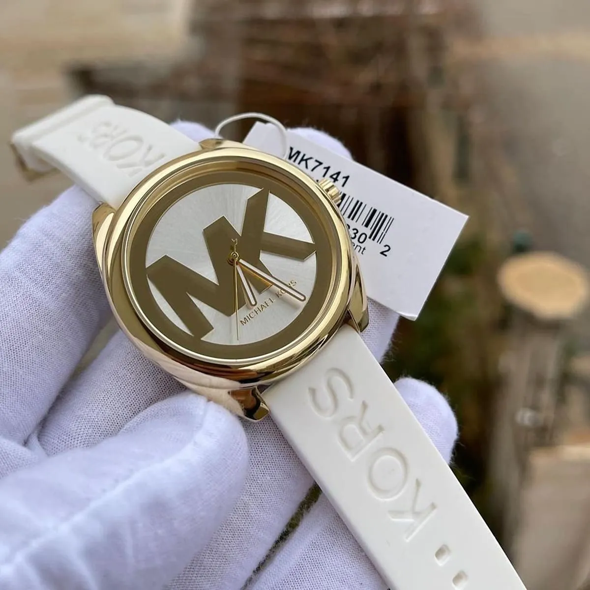 mk7141-michael-kors-watch-women-mk-logo-white-dial-rubber-strap-quartz-battery-analog-three-hand-janelle_10 Michael Kors Janelle MK7141 Femme – Montre Blanche
