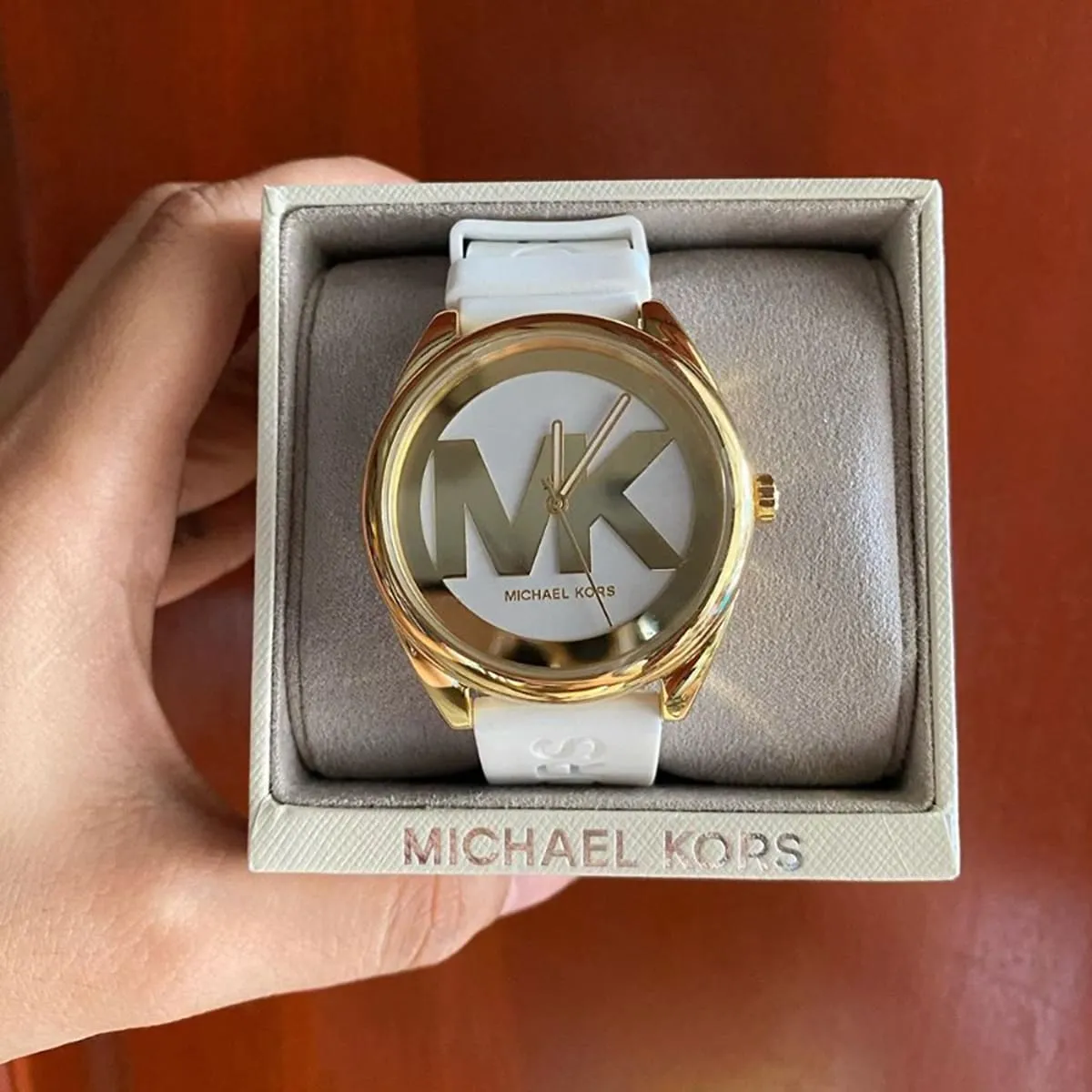 mk7141-michael-kors-watch-women-mk-logo-white-dial-rubber-strap-quartz-battery-analog-three-hand-janelle_12 Michael Kors Janelle MK7141 Femme – Montre Blanche