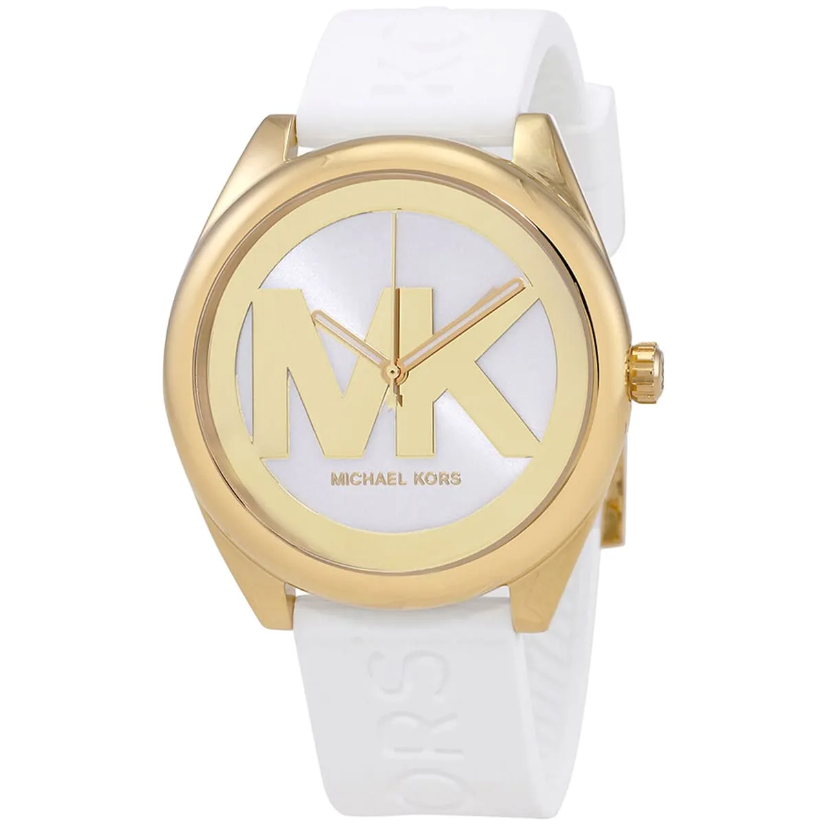 mk7141-michael-kors-watch-women-mk-logo-white-dial-rubber-strap-quartz-battery-analog-three-hand-janelle_2 Michael Kors Janelle MK7141 Femme – Montre Blanche