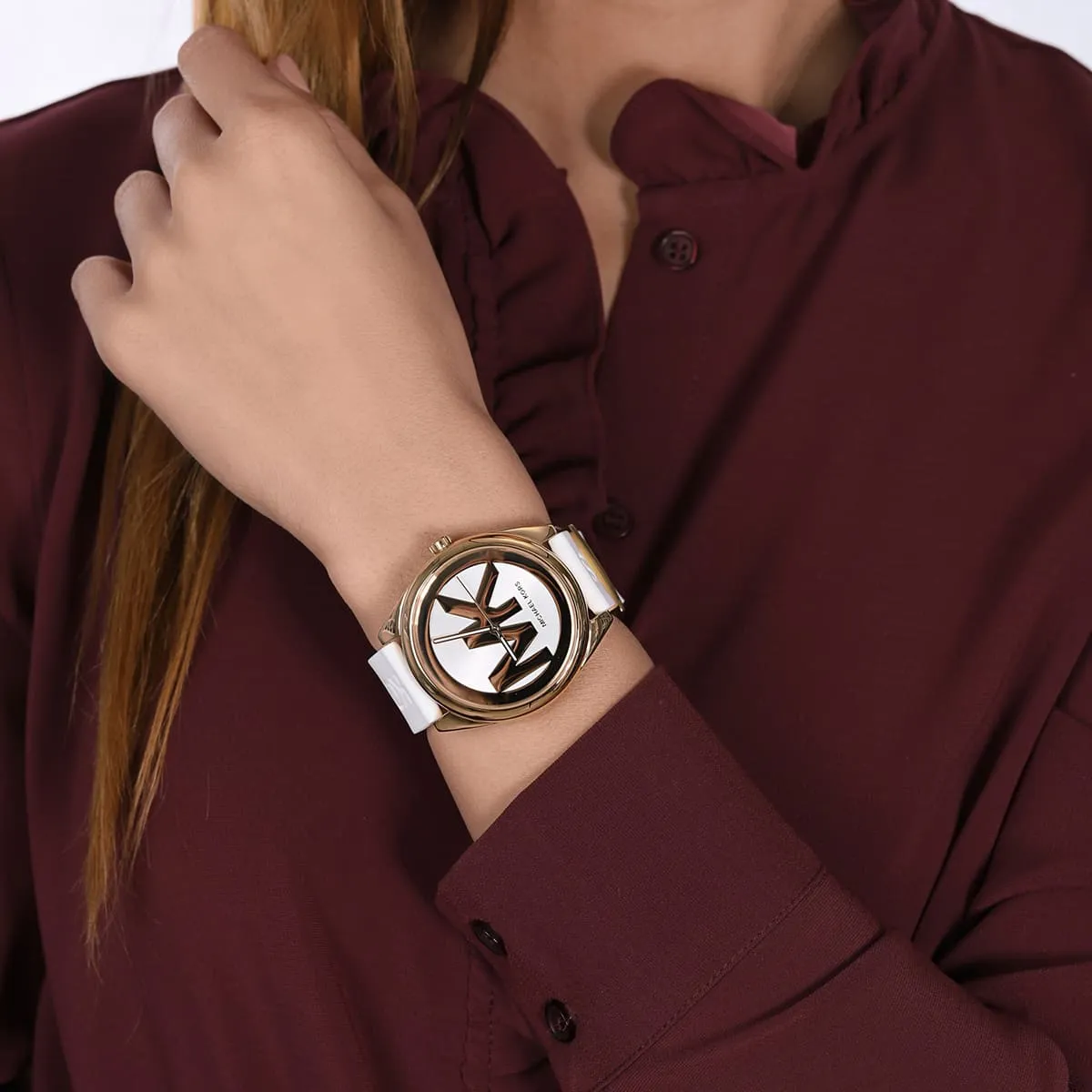 mk7141-michael-kors-watch-women-mk-logo-white-dial-rubber-strap-quartz-battery-analog-three-hand-janelle_8 Michael Kors Janelle MK7141 Femme – Montre Blanche
