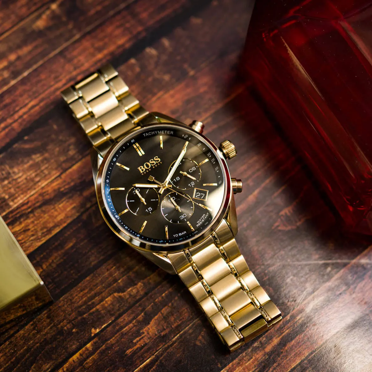1513848-hugo-boss-watch-10bar-water-resistant-men-black-dial-metal-stainless-gold-strap-quartz-battery-analog-chronograph-champion_5 Montre Boss Champion Chronograph 1513848