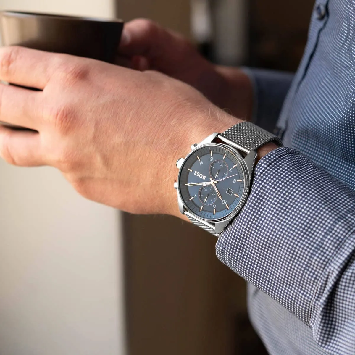 1514149-hugo-boss-watch-5bar-men-mesh-blue-dial-stainless-steel-metal-silver-strap-quartz-battery-analog-chronograph-skytraveller_12 Montre Hugo Boss Skytraveller Chronographe 1514149