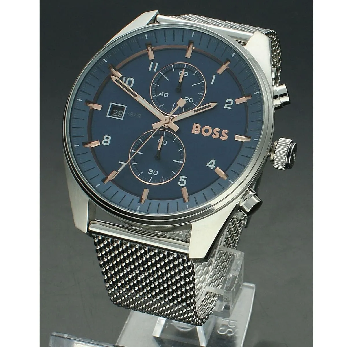 1514149-hugo-boss-watch-5bar-men-mesh-blue-dial-stainless-steel-metal-silver-strap-quartz-battery-analog-chronograph-skytraveller_8 Montre Hugo Boss Skytraveller Chronographe 1514149