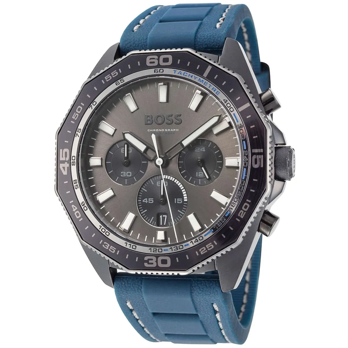 1513972 hugo boss watch chronograph 5bar 165ft men gray dial rubber blue strap quartz battery analog energy 2 1513972 hugo boss watch chronograph 5bar 165ft men gray dial rubber blue strap quartz battery analog energy 2