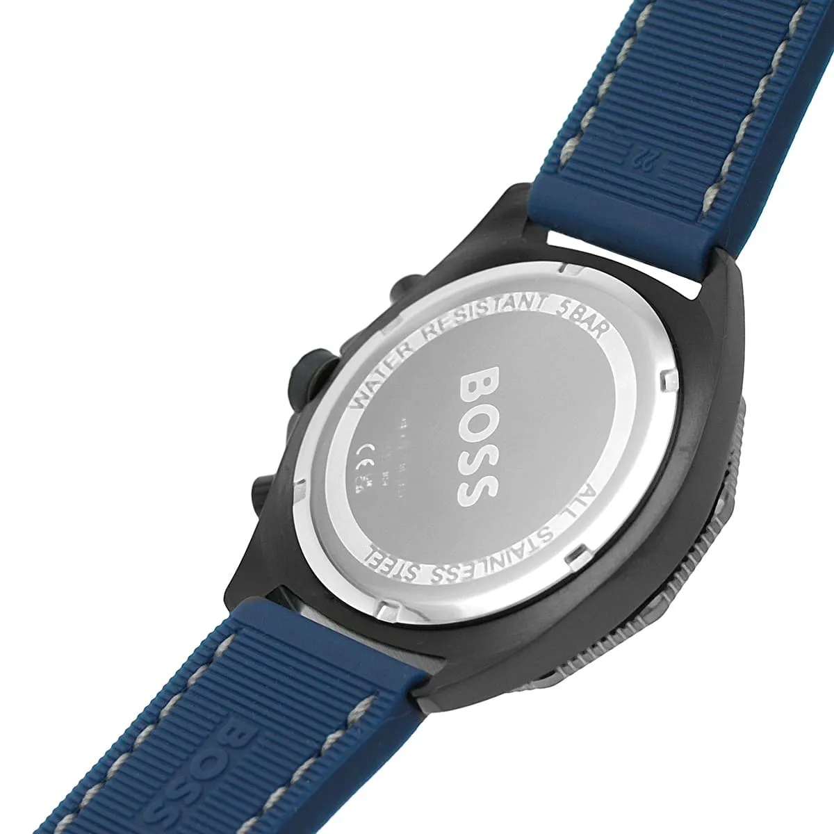 1513972 hugo boss watch chronograph 5bar 165ft men gray dial rubber blue strap quartz battery analog energy 6 1513972 hugo boss watch chronograph 5bar 165ft men gray dial rubber blue strap quartz battery analog energy 6
