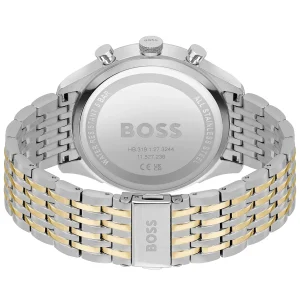 1514053 hugo boss watch men silver dial metal stainless gold strap quartz battery analog chronograph gregor 3