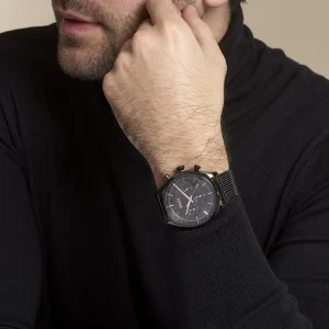 1514065 hugo boss watch men black dial metal stainless strap quartz battery analog chronograph gregor 8