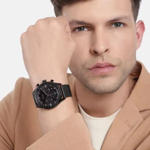 1514065 hugo boss watch men black dial metal stainless strap quartz battery analog chronograph gregor 9