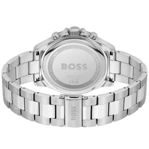 1514069 hugo boss watch men blue dial metal stainless silver strap quartz battery analog chronograph troper 3