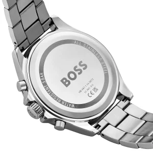 1514069 hugo boss watch men blue dial metal stainless silver strap quartz battery analog chronograph troper 5