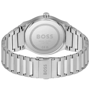 1514076 hugo boss watch men blue dial metal stainless silver strap quartz battery analog three hand candor 3