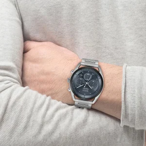 1514093 hugo boss watch men blue dial metal stainless silver strap quartz battery analog chronograph top 8