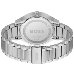 1514106 hugo boss watch men blue dial metal stainless silver strap quartz battery analog three hand tyler 3