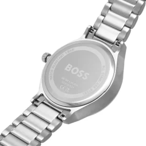 1514106 hugo boss watch men blue dial metal stainless silver strap quartz battery analog three hand tyler 8