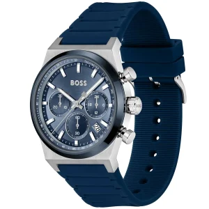 1514243 hugo boss watch men blue dial rubber strap quartz battery analog chronograph candor 2