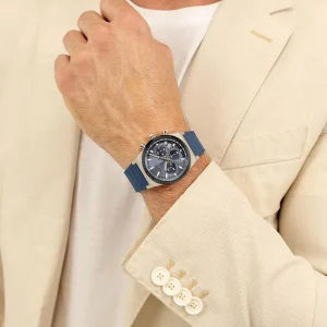 1514243 hugo boss watch men blue dial rubber strap quartz battery analog chronograph candor 4