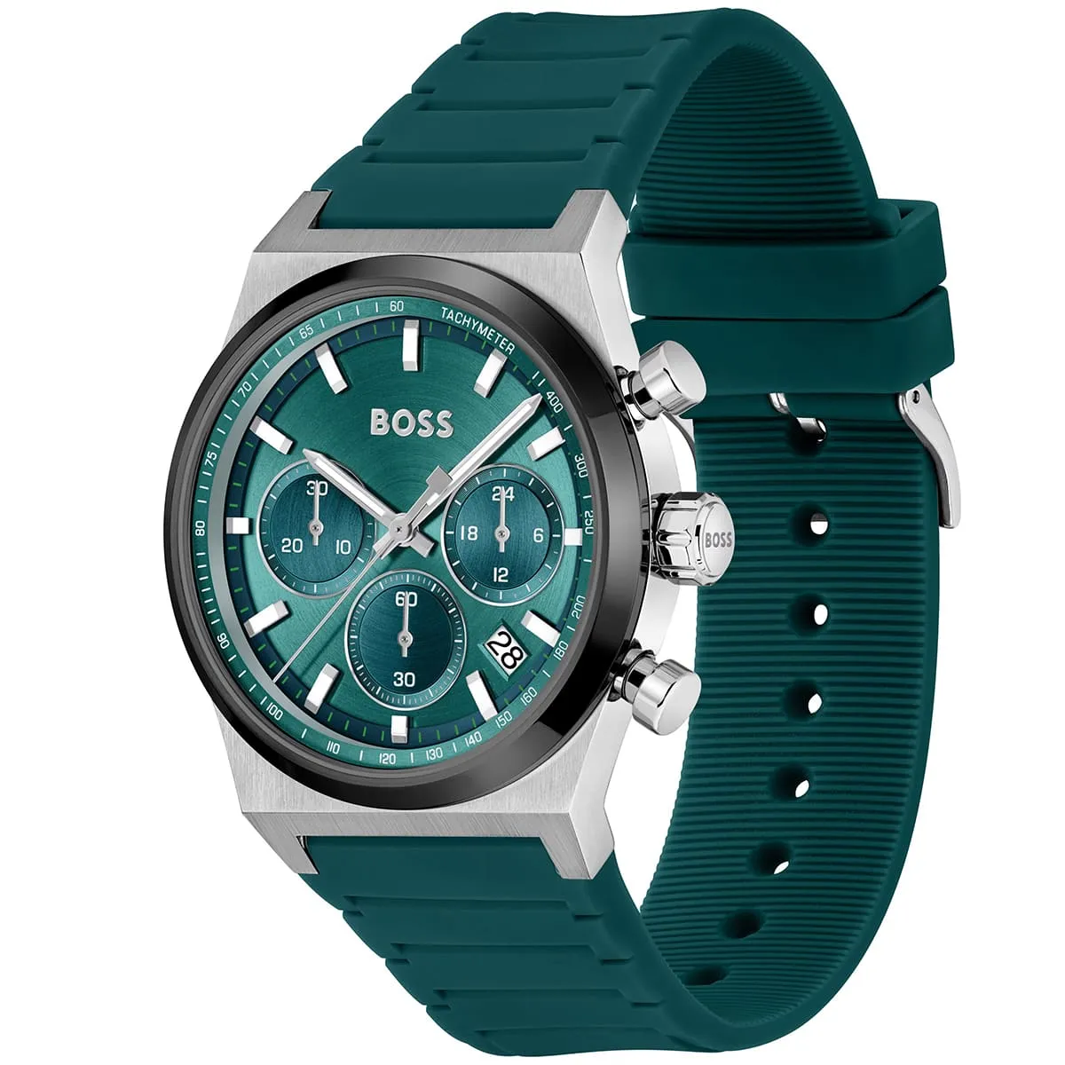 1514244 hugo boss watch men green dial rubber strap quartz battery analog chronograph candor 2 1514244 hugo boss watch men green dial rubber strap quartz battery analog chronograph candor 2