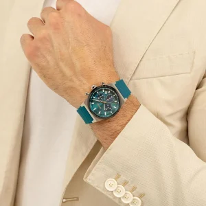 1514244 hugo boss watch men green dial rubber strap quartz battery analog chronograph candor 4