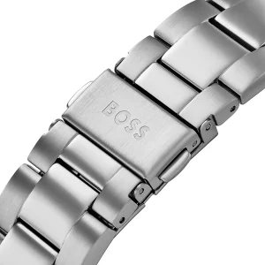 1514267 hugo boss watch men black dial stainless steel metal silver strap quartz battery analog chronograph hero 6