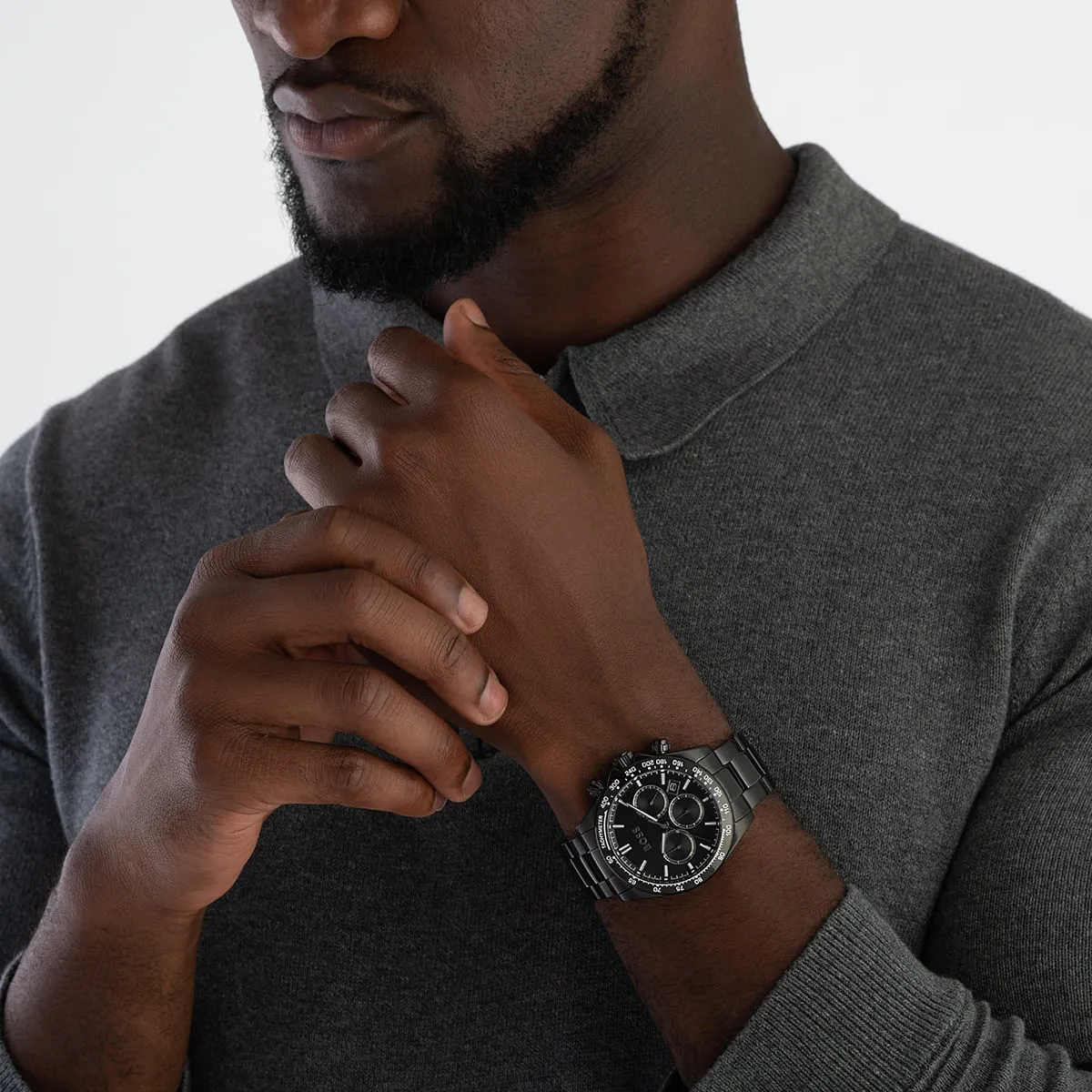 1514271 hugo boss watch men black dial stainless steel metal strap quartz battery analog chronograph hero 10 1514271 hugo boss watch men black dial stainless steel metal strap quartz battery analog chronograph hero 10
