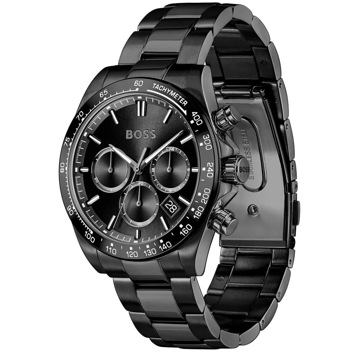 1514271 hugo boss watch men black dial stainless steel metal strap quartz battery analog chronograph hero 2 1514271 hugo boss watch men black dial stainless steel metal strap quartz battery analog chronograph hero 2