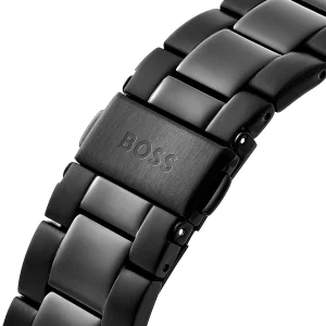 1514271 hugo boss watch men black dial stainless steel metal strap quartz battery analog chronograph hero 6