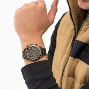1514271 hugo boss watch men black dial stainless steel metal strap quartz battery analog chronograph hero 7