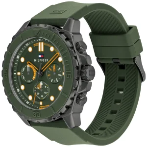 1710688 tommy hilfiger watch men green dial rubber strap quartz analog morga 2