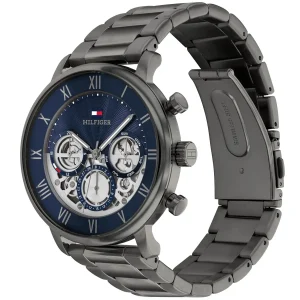 1710707 tommy hilfiger watch men navy dial metal stainless steel gray strap quartz analog legend 2
